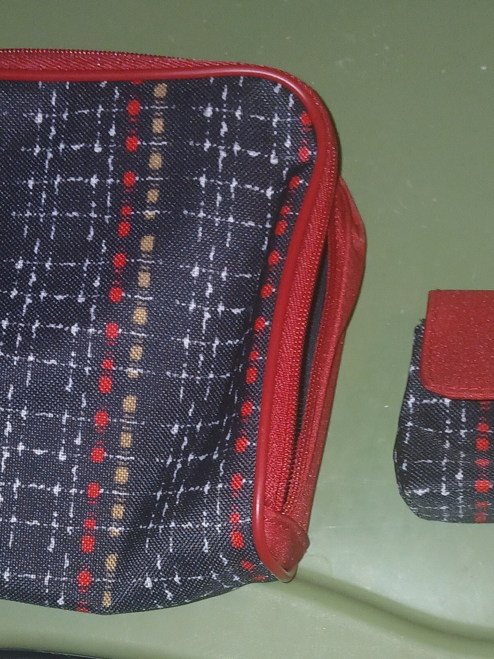 Lancome Navy Cosmetic Pouch with Red Trim